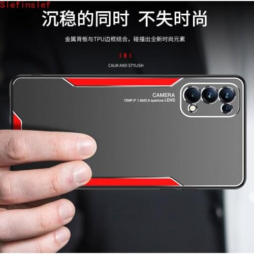 Phone Case for OPPO Reno 5 4 4SE 3 ACE 2 2Z 2F Z A32 A52 Realme X7 find X X2 Pro Case Cover Metal Panel TPU Silicone Frame Case
