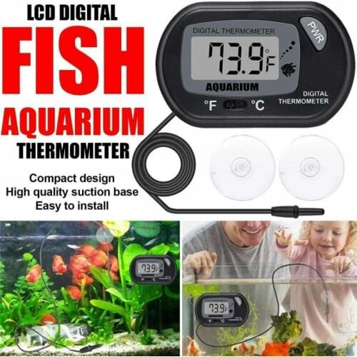 LCD Digital Aquarium Thermometer Fish Tank Water Temperature Meter Aquarium Temp Detector Fish Alarm Pet Supplies Tool Aquatic
