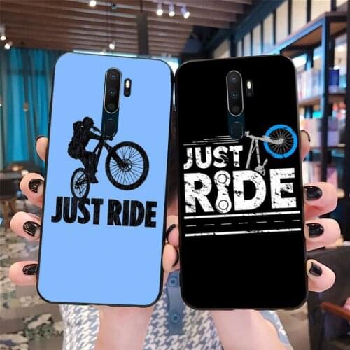 CUTEWANAN Just Ride biking Bicycles Soft Silicone Black Phone Case For Oppo A5 A9 2020 Reno2 z Renoace 3pro Realme5Pro