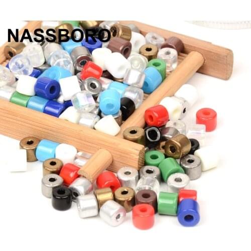 6x7MM Colorful Cylinder Big Hole Beads Rondelle Loose Charm Beads For Jewelry Making Diy European Bracelet Necklace Wholesale