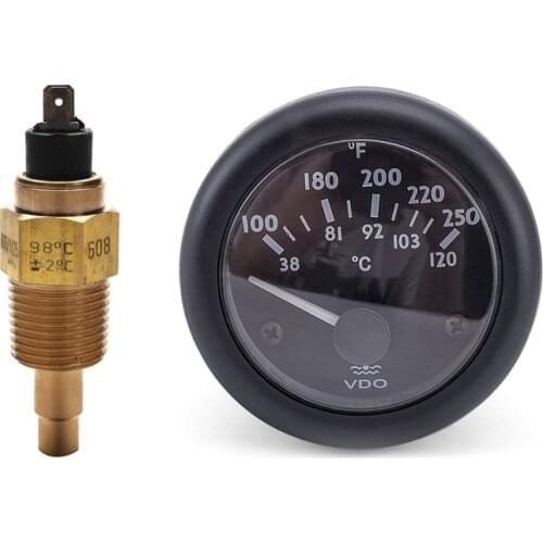 1 Pcs Vdo 1/2 Npt 21mm Thread Engine Oil Temperature Sensor & 1 Pcs VDO Electromagnetic Water Temperature Gauge