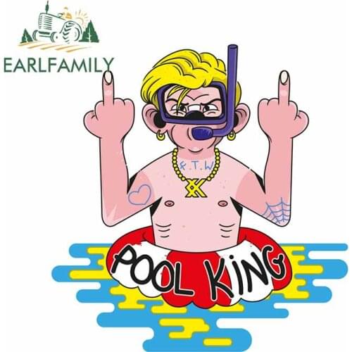 EARLFAMILY 13cmx 12.7cm for Cartoon Middle Finger Body For Car Stickers Sunscreen Decal Waterproof Graffiti For JDM SUV RV