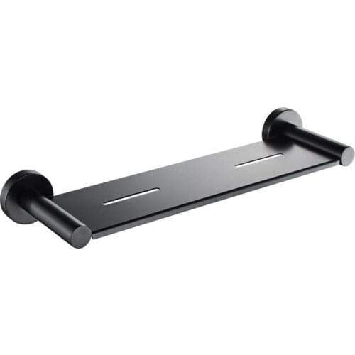 Nordic Black Cosmetics Frame Mirror Front Bath Gel Rack Single-layer Full Copper Base Bathroom Shelf