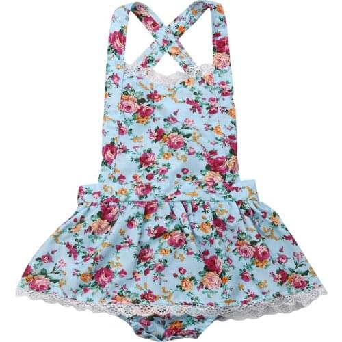 New Infant Kid Baby Girl Floral Bodysuit Tutu Skirt Outfit Jumpsuit