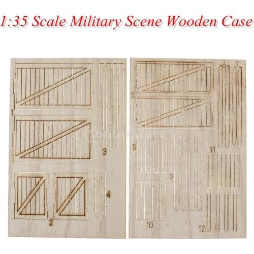 1/35 Soldier Wooden Box Model Military Scene Building DIY Unassembled Parts