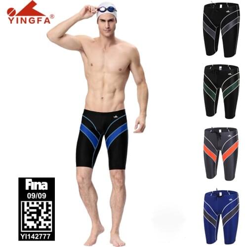 YINGFA 9402 Competition Jammer Mens Swimwear FINA Approved Men Training Swimsuits Quick-drying Anti-chlorine Swimming Trunks