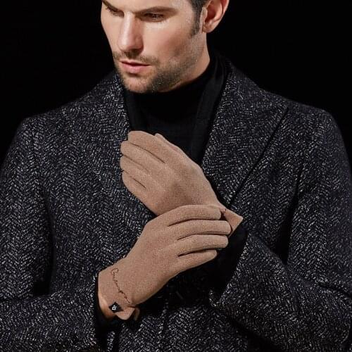 Man Thin Style Autumn and Winter Outdoor Cycling Touch Screen Windproof Keep Warm Fashion Simple Letter Embroidery Gloves