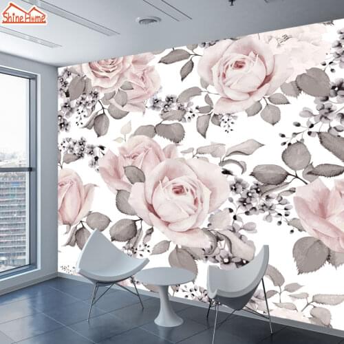 Nature PInk Floral Mural Wall Paper Papers Home Decor Wallpaper Contact 3d Wallpapers for Living Room Self Adhesive Murals Rolls