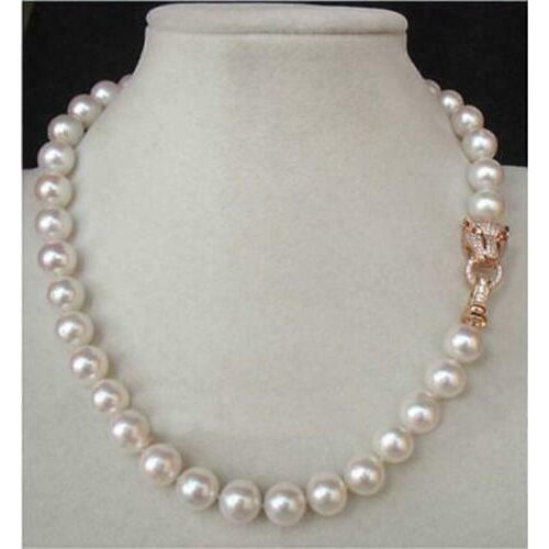 18" 9-10 MM AAA GENUINE WHITE AKOYA PEARL NECKLACE