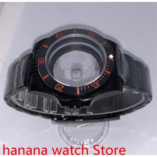 Suitable for NH35 36 Mingzhu2813 Miyata self-winding 40mm transparent black box series, with rotating ceramic red bezel