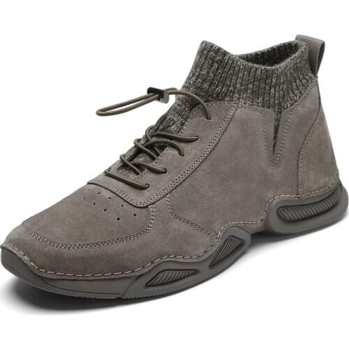 Socks Mouth Mens Genuine Leather Leisure Shoes Spring Autumn Adult Outdoor Sneakers Mens Casual Sneakers Men Oxford Footwear