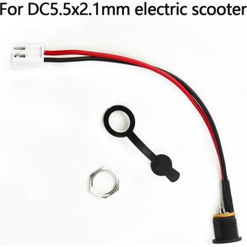 Electric Scooter Battery Charging Port Inline Connector DC5.5x2.1mm Charger Round Hole Socket Scooter Charging Supplies Part