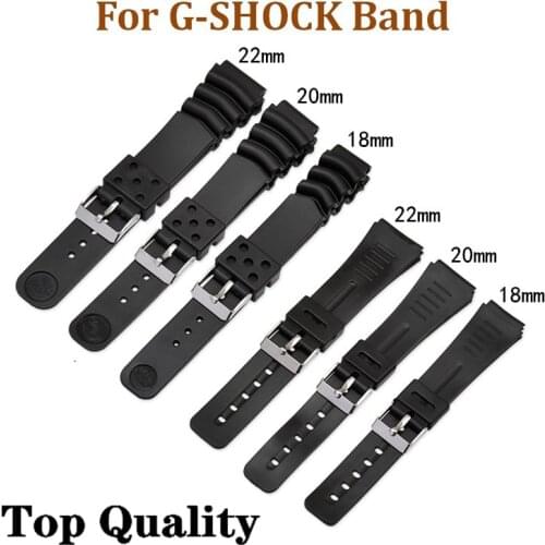 For Casio G-SHOCK Watch Band 16/18/20/22mm Strap PVC resin Bracelet Accessories bands Replacement Watchband diving Wrist Belt