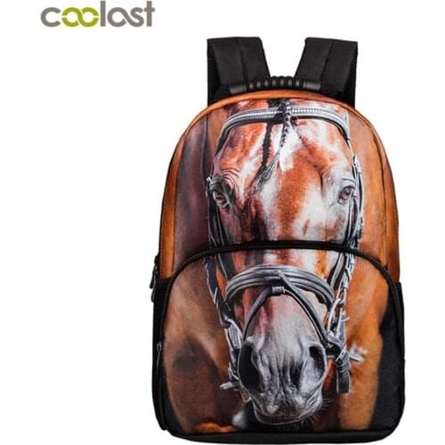 Animal Printing Boys Girls Horse School Bags Howling Wolf / Children School Bags Gautama Buddha Backpack Women Men Travel Bags