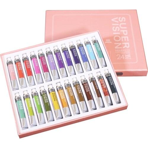 Super Vision 24Colors 8ML Watercolor Tube Set Professional Travel Water Color Paint For Drawing Painting Art Suppliers