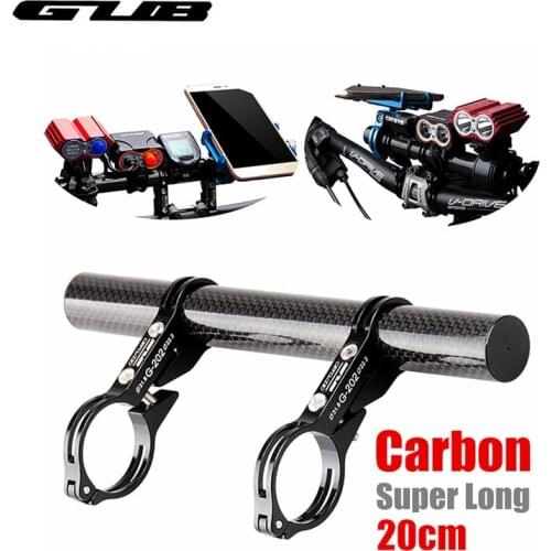 GUB 202 Carbon Fiber Bicycle Handlebar Extender 20cm Super Long Bike Light Holder Phone Lamp Mount Stand Cycling Accessories