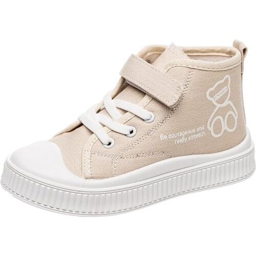 2021 Spring and Autumn Children Canvas Shoes for Boys and Girls Breathable Cartoon Soft-soled Shoes Casual Flats School Shoes