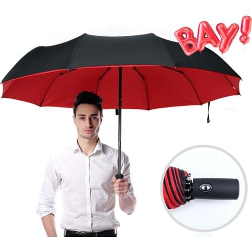 Windproof Double Layer Resistant Umbrella Fully Automatic Rain Men Women 10K Strong Luxury Business Male Large Umbrellas Parasol