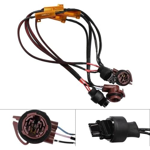 YUNPICAR 50W 6Ohm Error Free 3157 4157 LED Light Load Resistor Adapter Fix Hyper Flashing Blinking Canbus Error Warning Cancelle