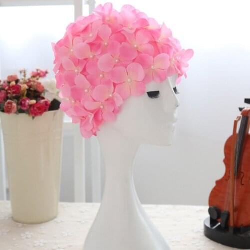 Women Swimming Caps Flower Design Ladies Petal Bathing Cap Pool Hat Fashionable Floral Vintage Bath