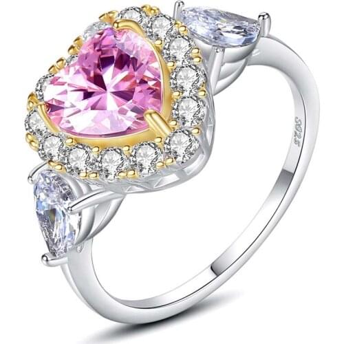 【MeiBaPJ】Fashion Topaz Lovely Heart 3A Zircon S925 Sterling Silver OL Style Womens Ring Micro Inlaid Fine Jewelry