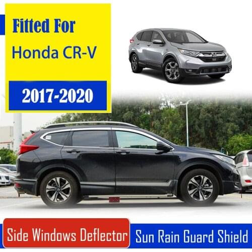 1 Set Chrome Side Vent Sun Shade Window Visors Rain Guard Deflectors For Honda CR-V CRV 2017-2021