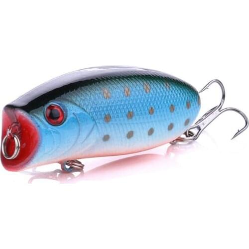 1pcs Topwater Popper Shallow Crankbait 55MM 10G Rolling Fishing Lure Wobbler Artificial Bait Freshwater Bass Pike Tackle