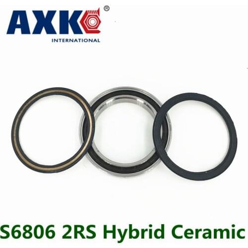 2pcs Free shipping S6806-2RS S6806 stainless steel hybrid ceramic bearing 30x42x7mm bike bottom bracket repair parts for BB30