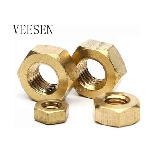 280pcs Brass Nut Copper Hexagonal Nut Brass Hex Nut kits