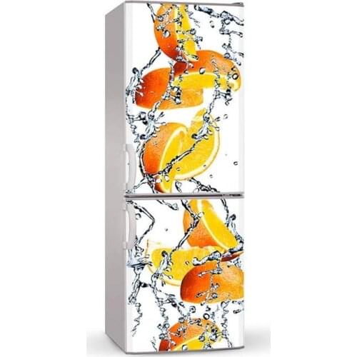 3D Custom Dishwasher Refrigerator Contact Paper Orange Slice In Water Freezer Decal Panel Cover Wall Sticker Home Decor Gift