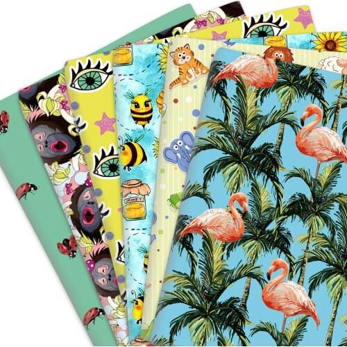 50*145cm Animal Plant Floral Bee100% Or Polyester Cotton Fabric Sewing Quilting Patchwork Quilt Material Needlework DIY Cloth