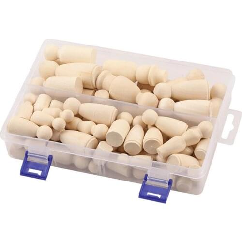 55x Natural Wood Peg Doll Blank Tiny People DIY Wedding Cake Topper Decoration