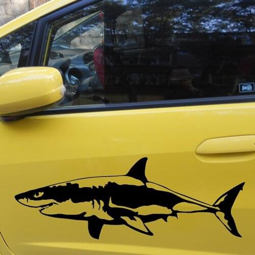 58cm x 21.65cm 2 x Great White Shark (one For Each Side)Vinyl Decal Car Window Wall Novelty Sticker Fish Jaws