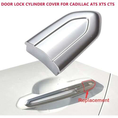13522324 Car Outside Accessories Door Lock Cylinder Chrome Cover Trim Cap Outer Door Handle Cover For Cadillac ATS XTS CTS CT6