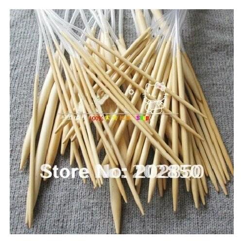 Free shipping 32" circular bamboo knitting needles,14 different sizes come to one pack,size from2.0mm to 10mm,very hot product