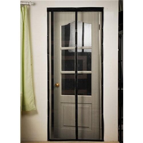 Black Strips Mesh Insect Fly Bug Mosquito Door Curtain Net Netting Mesh Screen Magnets Stitching 80x210cm 90x210cm 100x210cm