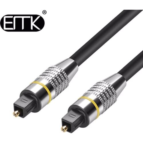 EMK Digital Optical Audio Cable SPDIF Toslink Cable Input Output 1m 2m 3m 10m 15m