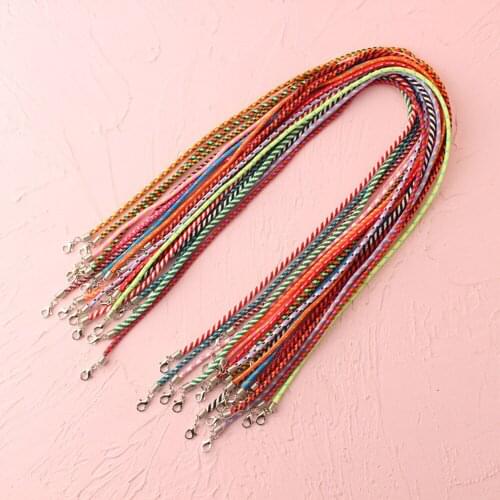 Color Mask Lanyard 60cm Handmade Adjustable Braided Rope Necklaces & Pendant Charms Findings Lobster Clasp String Cord Wholesale