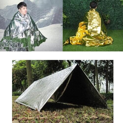 Outdoor Protable Emergent Aluminum Blanket Keep Warm Treatment Camp Space Foil Emergency Tents WaterProof Survival Rescue Blanke