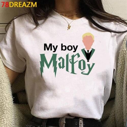 Draco Malfoy clothes tshirt female tumblr harajuku kawaii grunge japanese print t-shirt white t shirt couple clothes
