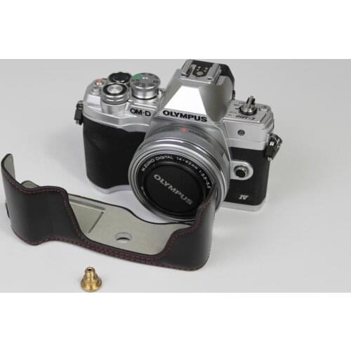 Pu Leather Case Bottom Opening Version Protective Half Body Cover Base For lympus OMD EM10 4 OM-D E-M10 Mark IIII 4 Camera
