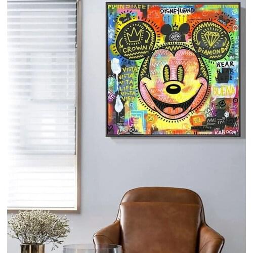 Disney Golden Luxury Mickey Mouse Canvas Painting Modern Nordic Poster and Print Wall Art Picture for Kids Room Decor Cuadros