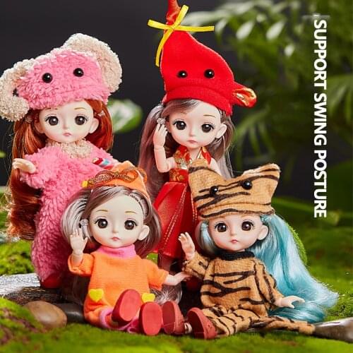 Chinese Zodiac Doll Doll Animal Clothes Dress Up Articulated Movable Girl Toy Kawaii Decorative Ornaments Детские Игрушки