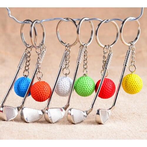 Hot Selling Diy Handmade Keychain Golf Club Keychain Sport Key Ring Games Ball Bag Pendant Car Llaveros Chaveiro Charms Jewelry