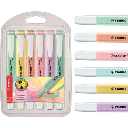 Stabilo Swing Cool Pastel Color Highlighter 6 Pcs Marker Pens Pack of 6 Assorted Colours Office School Supplies 2020 New
