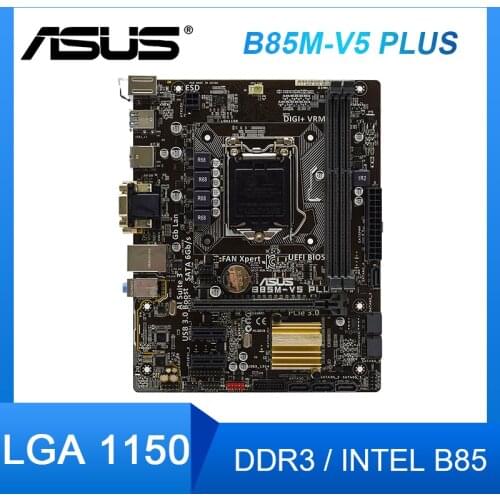 ASUS B85M-V5 PLUS Original PC Motherboards DDR3 LGA 1150 for I3 I5 I7 CPU 16GB B85 SATA3 Micro-ATX Desktop Motherboard Set