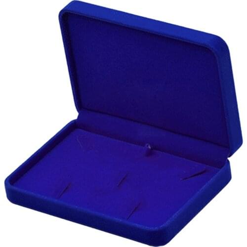 2xVelvet Jewelry Set Boxes Tray Travel Necklace Storage Display Case Blue