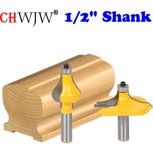 2 Bit Handrail Router Bit Set - Thumbnail Bead/Flute - 1/2" Shank Woodworking cutter Tenon Cutter for Woodworking Tools