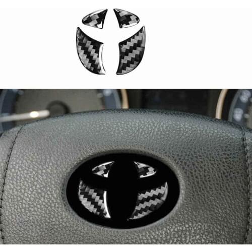 Carbon Fiber Steering Wheel Logo Sticker Trim Cover For Toyota Corolla 14-18 15
