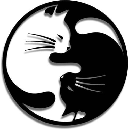Yin Yang Cat Sticker Lucky Cat Stickers Reflective Vinyl Car sticker DRIFT Decals Bumper Auto Window